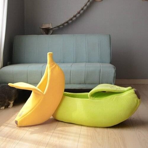 Banana Shape Cat Bed House Cute Pet Mat Beds Warm Durable Portable Pet Basket Kennel Dog Cushion Cat Supplies Multicolor