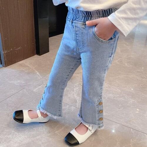 Girls Jeans Button Fly Jeans For Girls Ripped Jeans For Kids Girls Spring Autumn Girls Clothes Casual Style
