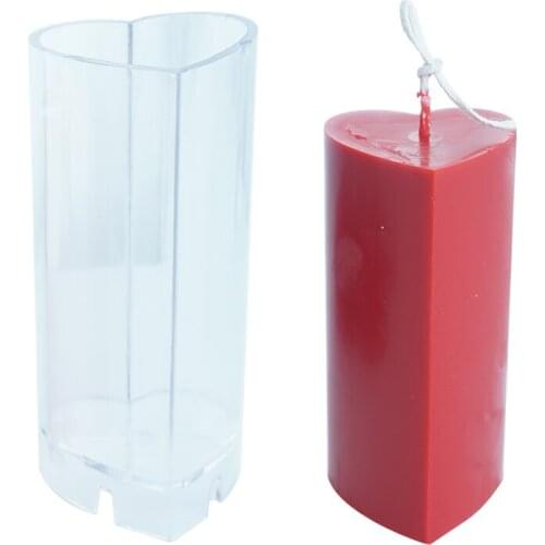Heart Candle Molds Clear Valentines Day Candle Making Tool Durable Easy To Clean For DIY Craft Candles Paraffin Beeswax Making