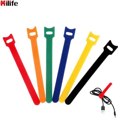 Back To Back Cable Tie 10Pcs/Set Reusable Cable Ties Hook Loop Fastener 12*150mm Nylon With Eyelet Holes Wiring Accessories