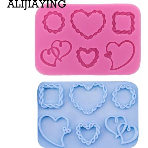 M1061 Love Heart Shape Silicone Mold For Ice Fondant Cake Mould Pudding Forms Bakery Tools Bakeware