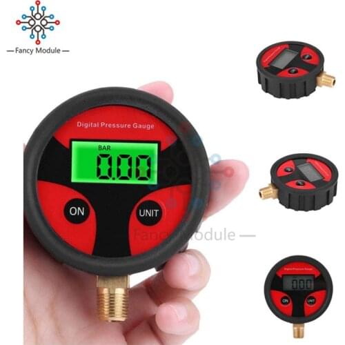 0-200PSI Digital Air Pressure Gauge Meter Vacuum Pressure Meter Tester Manometer Barometers Tester for Car Truck Motorcycle Bike
