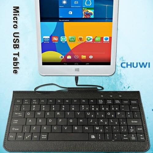 Micro USB English Keyboard Suitable for Chuwi Hi8 Air/Hi9 Tablet Ultra Slim Mini Black Portable Wired Keyboard+Bracket