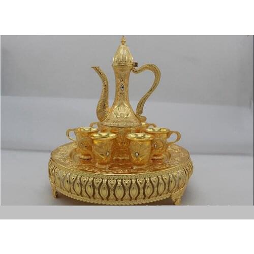 Fashion 8pcs/set gold/silver decorative whiskey set wine decanter wine accessories gift set for home decoration JJ107