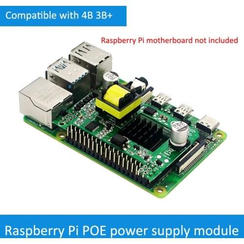 Raspberry Pi 4th Generation POE Power Supply Module Pi 4B 3B+ POE Router Switch Network Port Expansion Board Free Drive
