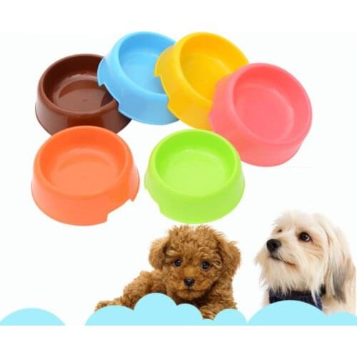 Candy Color Plastic Dog Feeding Bowl Cat Puppy Food Dish Pet Drink Water Bowl Non Slip Eating Feeder for Small Dog SN1122