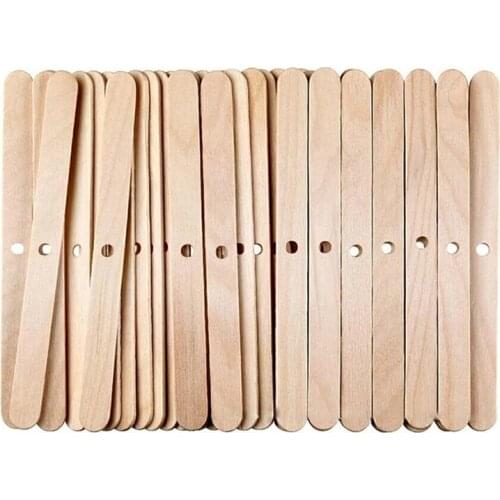 100pcs Wooden Boards Pieces DIY Candle Wicks Holders Reusable Fixed Wood For Candle Wicks Making Centering Device