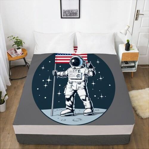 Cartoon Childrens Elastic fitted sheet bed sheet With An Elastic Band 160x200 Mattress Cover Bed cover for kids baby Space grey