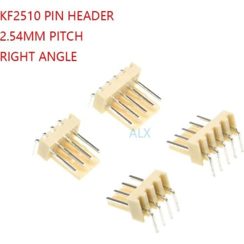 50pcs 2510-AW KF2510 connector 2.54MM PITCH MALE pin header 2P/3P/4P/5P/6P/7P/8P/9P/10P/11P/12P right angle FOR PCB 2.54MM