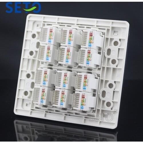 SeTo 120 Type 12 Ports RJ45 Cat5e Network Lan Socket Panel Outlet Wall Plate Keystone Faceplate