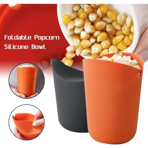 Popcorn Microwave Silicone Portable Foldable Red Kitchen Easy Tools DIY Popcorn Bucket Bowl Maker With Lid For Outdoor Travel