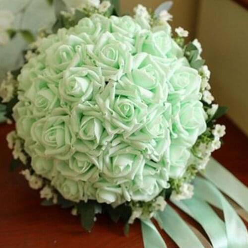 Send men Corsage rose flower Artificial Bride Hands Holding Rose Flower Wedding Bridal Bouquet buque de noiva customizable