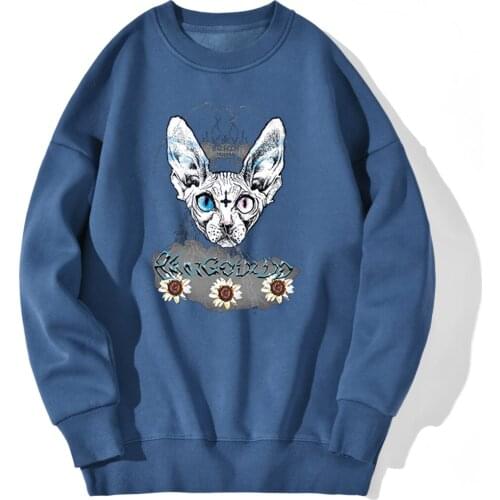 Dog Eyes Print Drop shoulders Sweatshirt Mens Harajuku Casual Clothing Outwear Hipster Pullovers Fashion Retro Supoleron Hombre