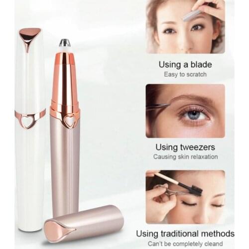 USB Electronic Eyebrow Trimmer Brows Epilators Pen Hair Remover Epilator Shaver Razor Instant Painless Eyebrow Razor Epilator