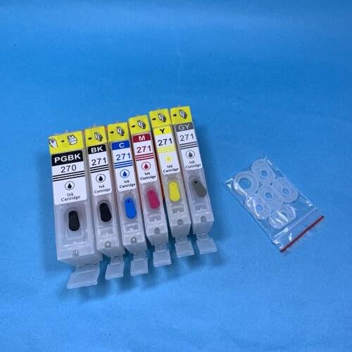 YOTAT 6 colors Empty refillable ink cartridge PGI-270 CLI-271 PGI270 for Canon PIXMA MG7720 TS8020 TS9020