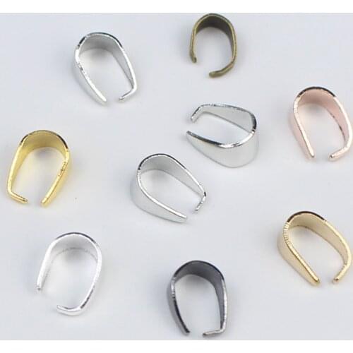 50pcs/lot Pendant Clips Pinch Bail Clasps Necklace Clasp Connectors for DIY Jewelry Making Finding Supplies Accessories