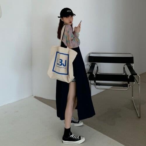 Woman Dress Western Style Suit Retro Oil Painting Shirt Top Womens Spring Mid-length Suspender Dress Two-piece Suit