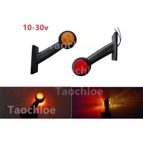1pair 10-30v red amber Emark short 60 rubber stalk lights side marker Light outline lamp indicator Trailer Truck external light