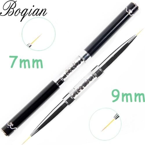 BQAN 1pcs Gel Brush Double Head Nail Liner Brush Acrylic Nail Art Brushes Drawing Line Rhinestones Pen Nail Art Manicure Brush