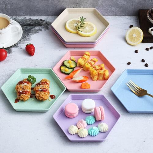 10pcs Dish Plate Set Kitchen Dinnerware Plastic Plates Dinner Plates Bowl Breakfast Tray Nordic Style Home Kitchen Supplies