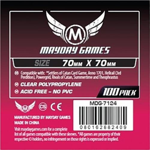 100 PCS/Bag Card Game Mayday Sleeve Standard Thickness 70*70mm High Quality Transparent Card Protector Board Game Sleeve