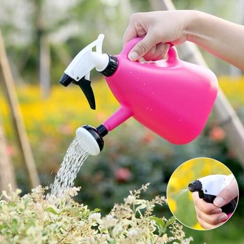 2 In 1 Plastic Watering Can Indoor Garden Plants Pressure Spray Water Kettle Adjustable Sprayer Watering Flower Sprinkler Tool