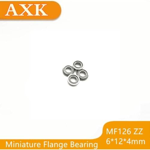 2021 Limited 10pcs/lot Mf126zz Mf126 Zz 6x12x4mm Miniature Flange Bearing Thin Wall Deep Groove Ball Radial Brand New