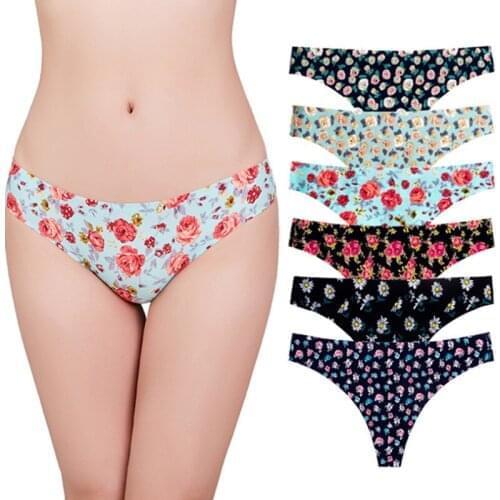 5pcs/lots Print Women Thongs G-String Seamless Thongs Panties Sexy Female Underwear Ladies Thongs Lot New Women Underwear