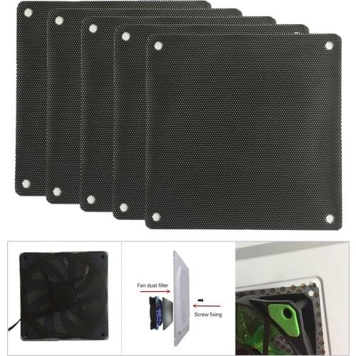 5Pcs Dustproof PC Desktop Computer Case Cooler Fan Dust Filter Mesh Case Cover