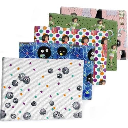 50*145CM Japan Anime Fabric Cartoon no Face Printed Polyester Cotton Twill Fabric Patchwor Printed