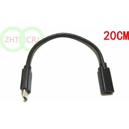 50pcs Extension Cable Type C Extender Cord Male to Female Compatible 20cm New