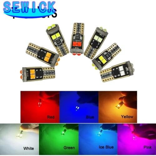500Pcs 3D 3030 6smd T10 w5w 168 194 led car led license plate light dome lamp 12V auto side marker lights canbus blue bulb