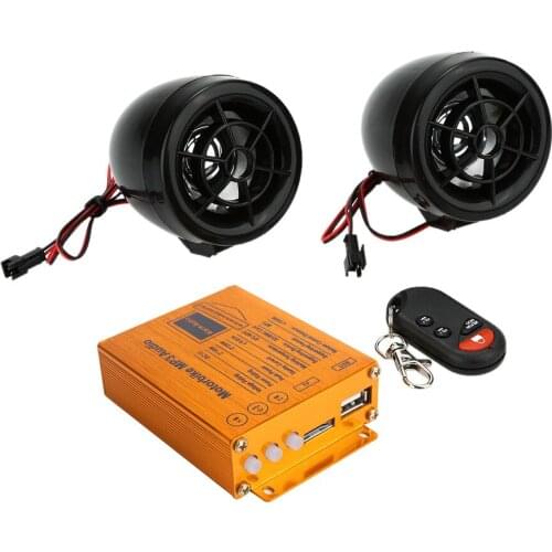 Motorcycle Speakers Audio Sound System FM Radio Security Alarm Wireless Remote with USB SD Slot Motorcycle Mutilmedia