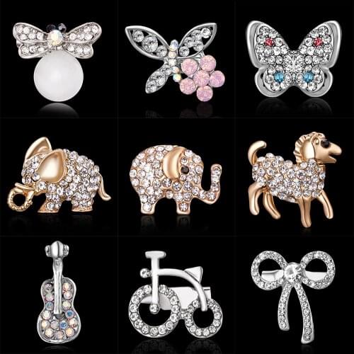 Rhinestone Pins and brooches Elephant pony butterfly enamel pin Badges Hat Backpack Accessories Lovers jewelry Gift for lover