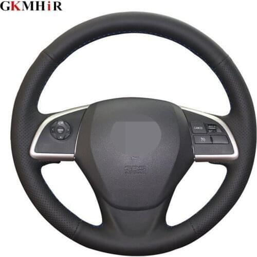 Black Genuine Leather DIY Car Steering Wheel Covers for Mitsubishi Outlander 2013 2014 ASX L200 2015 2016 Mirage 2014