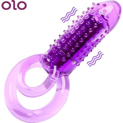 OLO Delay Ejaculation Cock Ring Vibrator Ejaculation Delay Penis Ring Clitoris Stimulator Male Masturbation Sex Toys for Men