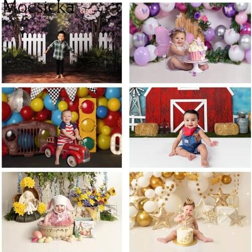 Newborn Kids Birthday Cake Smash Portrait Backdrop for Photography Children Baby Photo Booth Background Studio Photocall