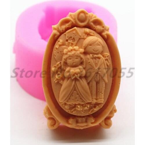 Lovers Shape Soap Mold Wedding Decoration Silicone Soap Mold Tool DIY Soap Candle Mold Making Tool
