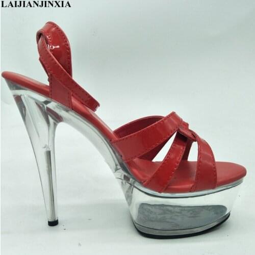 LAIJIANJINXIA New Sexy 15 CM High-Heeled Sandals Fashion Nightclub Shoes Pole Dancing Shoes Model High Heels Womens Shoes S-043
