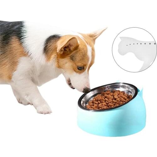 Stainless Steel Cat Bowl Creative Inclined Kitten Puppy Food Feeding Bowls Cats Drinking Feeder Pet Dogs Cats Feeder Supplies