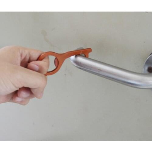 Multifunctional Hygiene Key Chain Beer Trigger Touch Screen Door Opener Key Chains Open Door No-Touch Key Press Elevator Tool