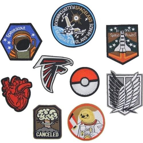 50pcs/Lot Embroidery Patches Letters Clothing Decoration Accessories Diy Iron Heat Transfer Applique Velcro Patch Weird Stuff