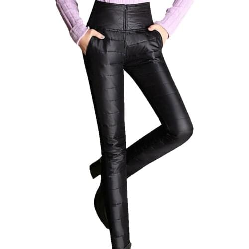 New Winter Ski Pants Ultralight Duck Down Outerwear Pants Women Windproof Waterproof Warm Trousers Loose Ski Hiking Down Pants