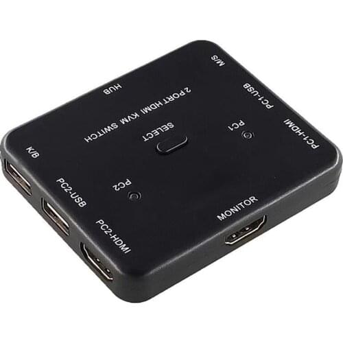 HDmatters USB HDMI KVM Switcher 2-port 4K HDMI USB Mouse&keyboard monitor selector sharing HDMI Switch KVM with usb