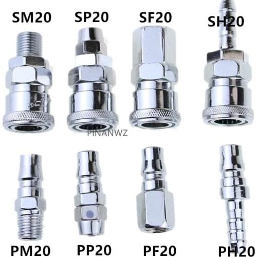 Pneumatic fitting C type Quick connector High pressure coupling PP20 SP20 PF20 SF20 PH20 SH20 PM20 SM20 work on Air compressor