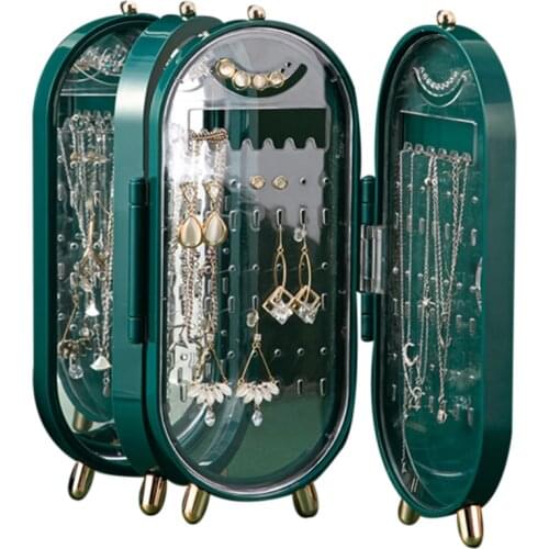 Earrings Jewelry Stand Storage Display Box Organizer Holder Rack Foldable Large Capacity Necklace Storage Bracelet Cabinet