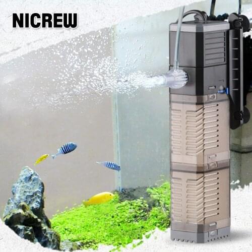 SUNSUN 4 In 1 Submersible Aquarium Filter Water Pump Air Pump Wave Maker Water Circulation Sponge Filter For Fish Tank