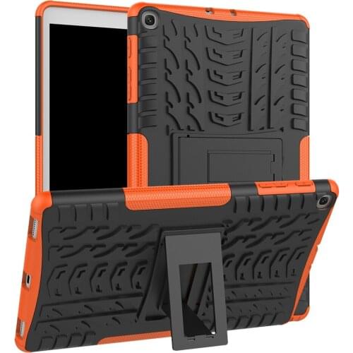 Tire Texture Cover Case for Galaxy Tab A 10.1 2019 T510 T515 TPU Combination PC Cases with Stand Holder