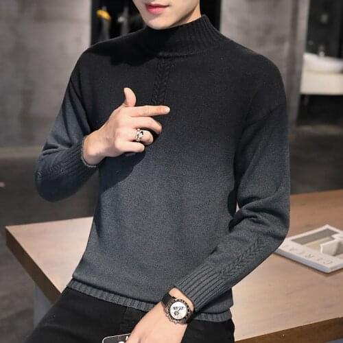 Sweater 2020 fall hot-selling new woolen sweater mens half high neck Korean style slim handsome youth casual knitted sweater