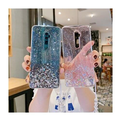 For OPPO Realme X2 Pro 5 Pro C2 Case Soft TPU Bling Glitter Transparent protect back cover case for OPPO Reno Ace 2Z A5 A9 2020